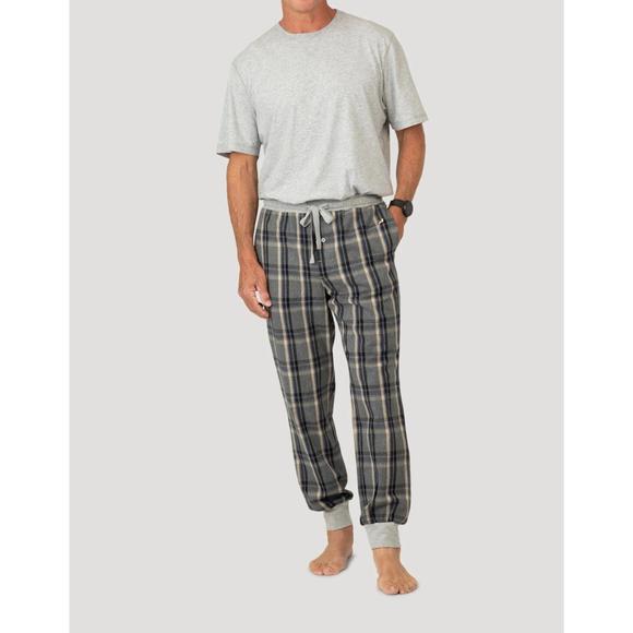 NEW TRUE GRIT men's alpine checks jogger in charcoal - Picture 1 of 2